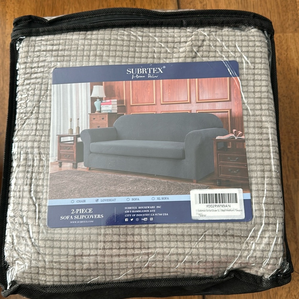 Subrtex taupe loveseat sofa cover